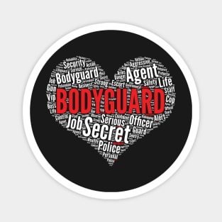 Bodyguard Heart Security Guard graphic Magnet